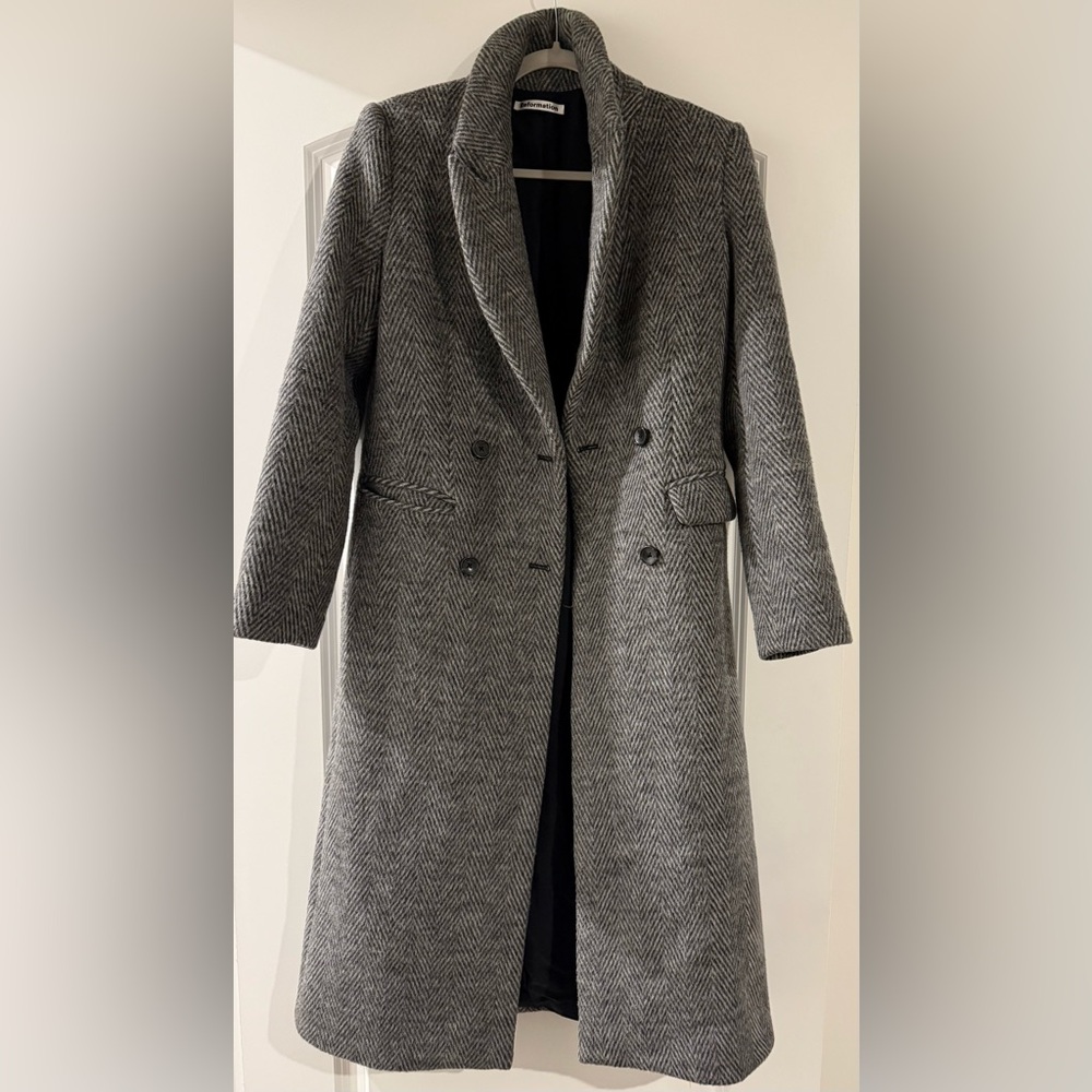 Reformation Gray Herringbone Pea Coat - Picture 3 of 3